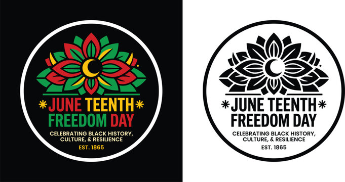 Juneteenth freedom day graphic designs celebrating black history culture and resilience vector illustration