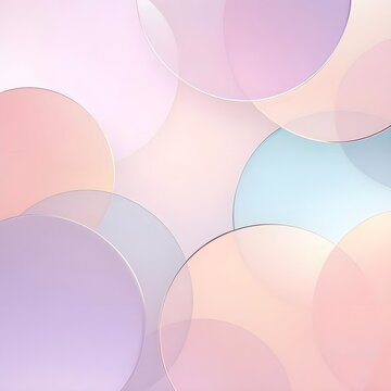 Abstract background with overlapping translucent circles in soft pastel colors, modern geometric design with layered circular shapes and gentle gradients