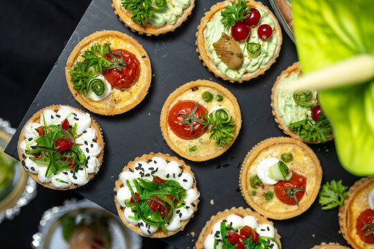 Luxury Catering Buffet Tarlets And Savory Mini Quiches