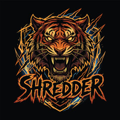 Obraz premium tiger image as electronic game logo