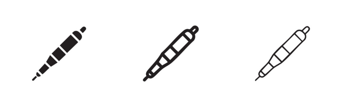 Medical dropper or pipette icon set for liquids.