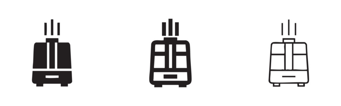Air humidifier or diffuser icon set with mist emission