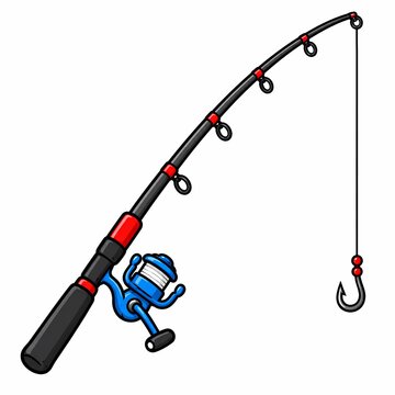 fishing pole clip art reel 