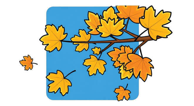 Colorful autumn leaves on branch.