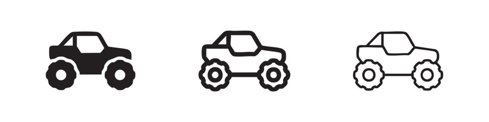 Monster Truck and Off-Road Vehicle Icon Set © liubomir118809