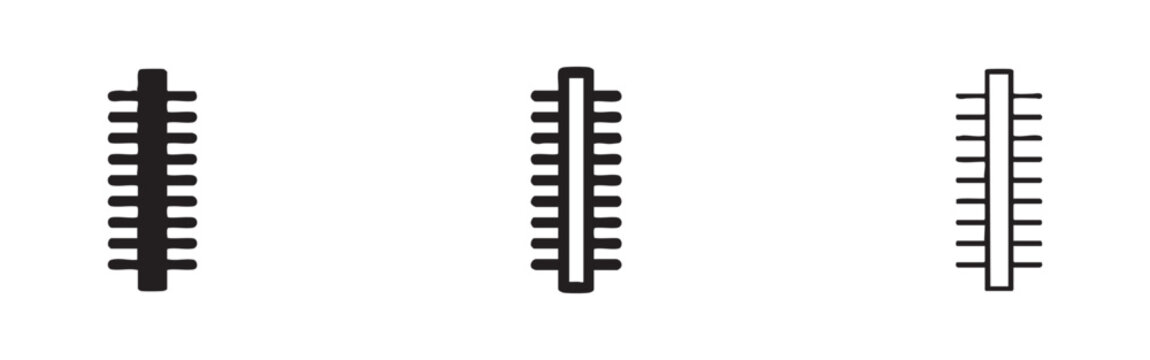 Hair Pick Comb Icon Set, Beauty and Grooming Tool Vector Illustration
