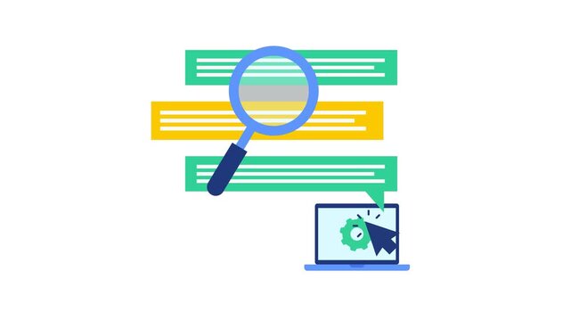 Code review and software development animated icon
