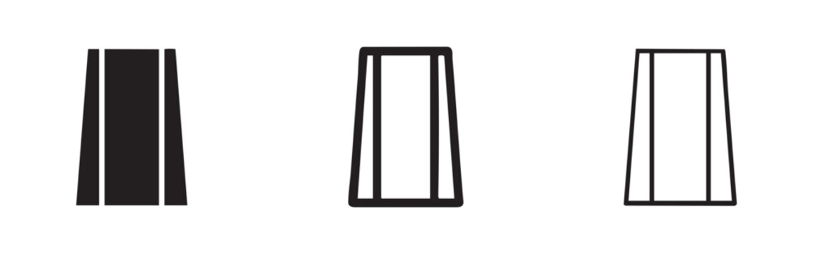Paper bag or truncated cone icon set