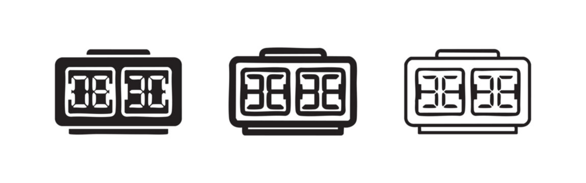 Digital Scoreboard Counter Display Icon Set