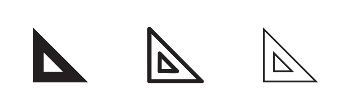 Set Square Triangle Ruler Icon Set in Three Different Weights