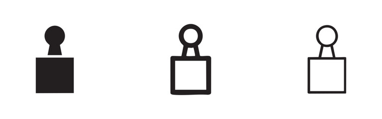 Chess Pawn Icon Set. Game Piece Symbol. © liubomir118809