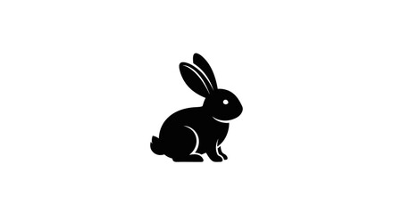 Fototapeta premium Black bunny icon, rabbit silhouette, vector animal, simple illustration