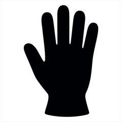 Obraz premium Glove silhouette vector illustration logo sticker isolated on white background.