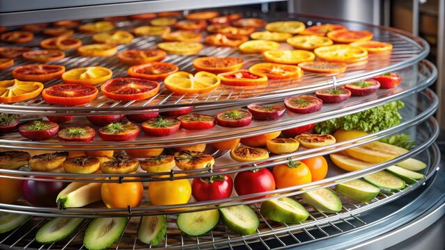 Drying fruits and vegetables in a food dehydrator for healthy snacks and preservation