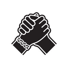 Obraz premium Raised Fist Crowd Protest Power Silhouette Vector Symbol