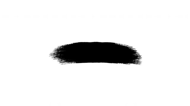 Hand painting brush stroke, Single paint brush stroke, black paint or ink brush stroke 4k video alpha channel