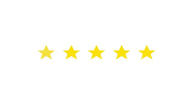 minimal star rating animation five stars looping