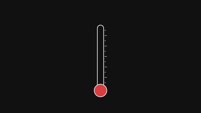 minimal thermometer rising animation loop