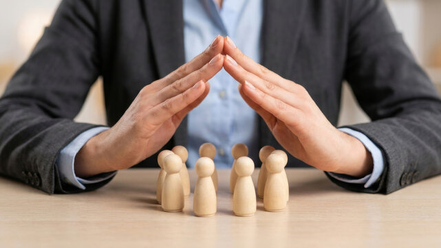 Employment labor law protection policy compliance manager hand. Legal justice right protection. employee union contract regulation, lawyer judge gavel judgement