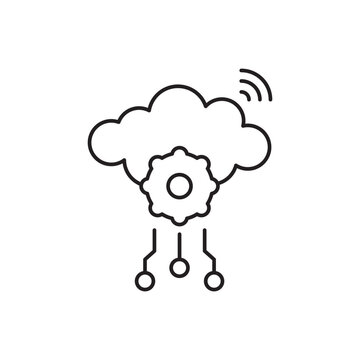 Cloud Service Icon Isolated on White Background Illustration
