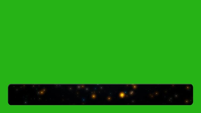Stylish, abstract, lower third video template with glowing yellow-blue particles and a chromakey background. 4K