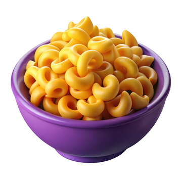 3d rendered bowl of macaroni and cheese isolated on transparent background