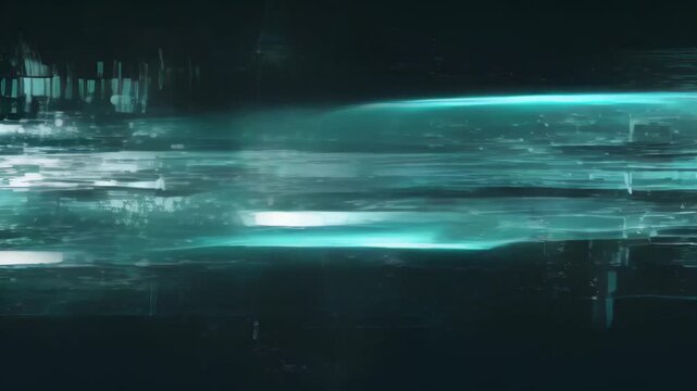 Abstract digital line music technology virus hack glow scene with turquoise streaks over dark background, minimal glitch motion and cyan error stream for SEO friendly search visibility