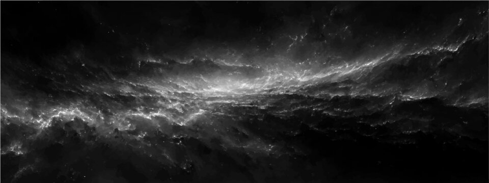 Ethereal abstract depiction cosmic nebula swirling dark void, glowing luminous tendrils interstellar dust, hinting vast mysteries universe.