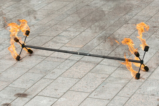 After the fire show. Fire show tool