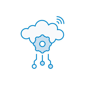 Cloud Service Icon Isolated on White Background Illustration