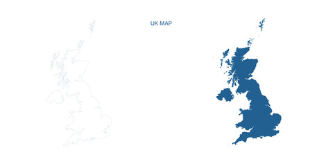 United kingdom country map silhouette outline graphic vector illustration design isolated flat modern national territory geography atlas © Rashida