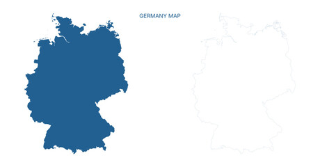 Germany european country map silhouette outline graphic vector illustration isolated flat design modern national territory geography atlas © Rashida