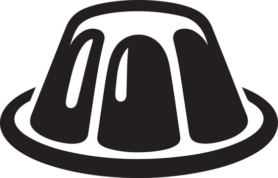 pudding jelly icon. logo Vector Black silhouettes