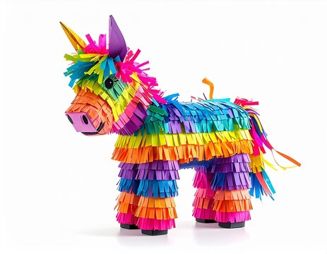 Colorful paper donkey pinata traditional fiesta celebration concept
