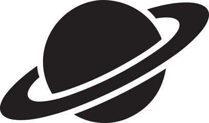 Space planet icon. logo Vector Black silhouettes © MofajjolHossen