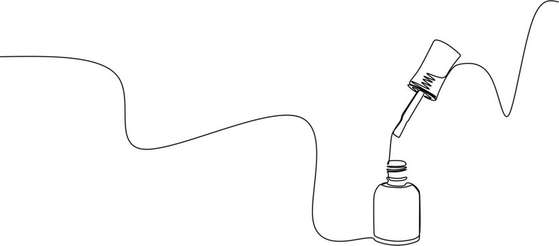 Continuous one line drawing of cosmetic dropper bottle. Minimalist serum or essential oil vector illustration.