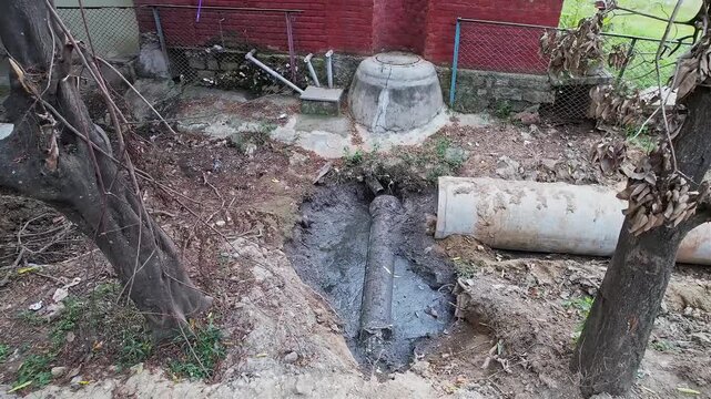 View shows a Septic Tank Filter Chamber Design for Efficient Outdoor sewage and Waste water Disposal