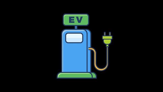 EV electric vehicle charge eco friendly animation HD 4K