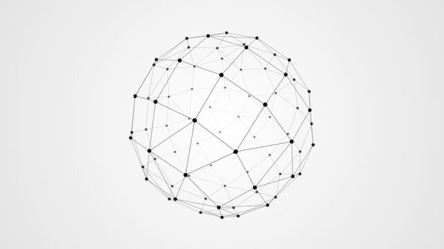 Network Sphere Abstract 3D Plexus Connection Digital Technology Background Loop 4K