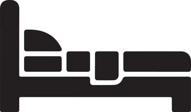 bed icon. logo Vector Black silhouettes