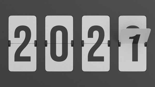 Flip scoreboard 2027 year. 3D render