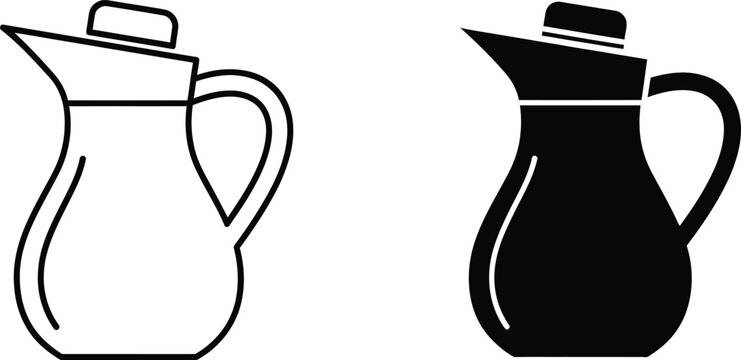 Two jugs pouring liquid comparison illustration