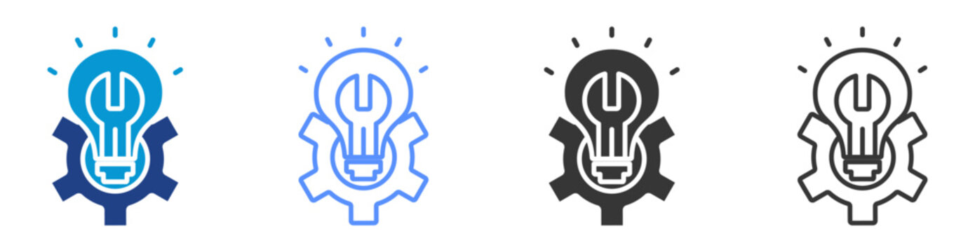 Technique icon set multiple style collection	