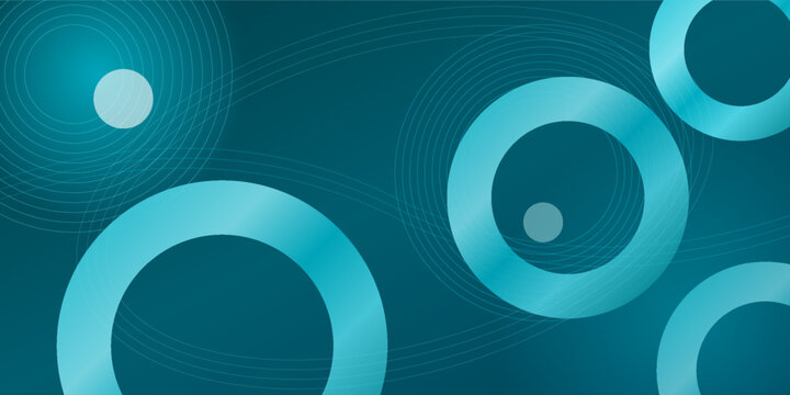 Abstract Blue Background with Geometric Circles and Ripple Wave Lines for Technology Presentation