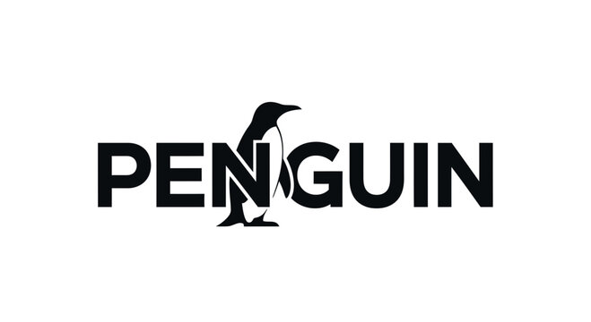 Penguin Logo, Wordplay, Animal Silhouette, Corporate Identity