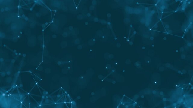 virtual space data technology looping animation neon particles as digital background