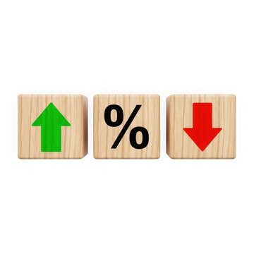 Up and down percentage arrow icons