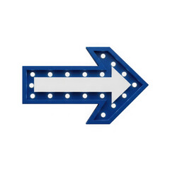 Fototapeta premium Simple blue dotted arrow icon pointing right