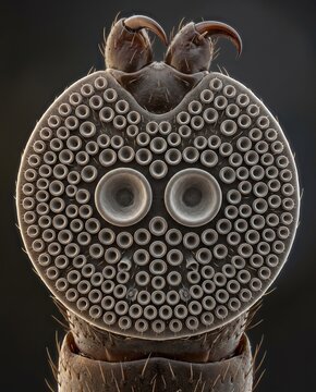 Microscopic macro of male diving beetle tarsal suckers