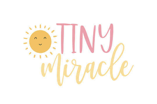 Tiny Miracle with Cute Sun, Newborn Baby Onesie Design